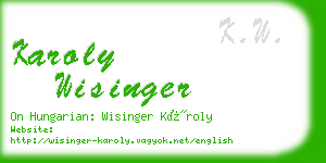 karoly wisinger business card